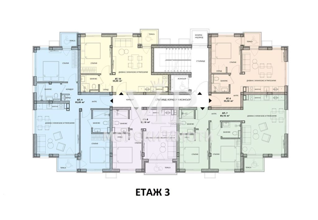 3-стаен ЛУКС - фасада Laminam - общи части - ЕСТЕСТВЕН КАМЪК! Нова сграда ! - 13 - Ricom Bulgaria