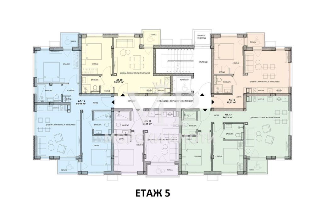 3-стаен ЛУКС - фасада Laminam - общи части - ЕСТЕСТВЕН КАМЪК! Нова сграда ! - 14 - Ricom Bulgaria
